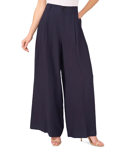 CeCe Women's High-Rise Pleated Wide-Leg Pants