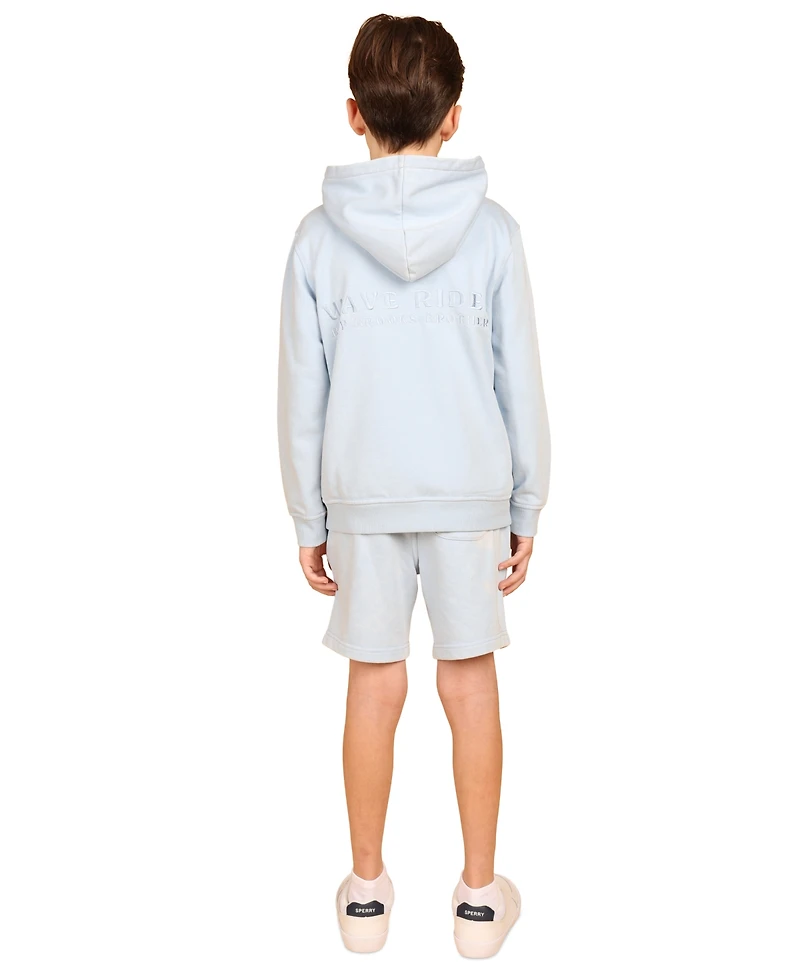 B By Brooks Brothers Big Boys Wave Rider Graphic French Terry Hoodie