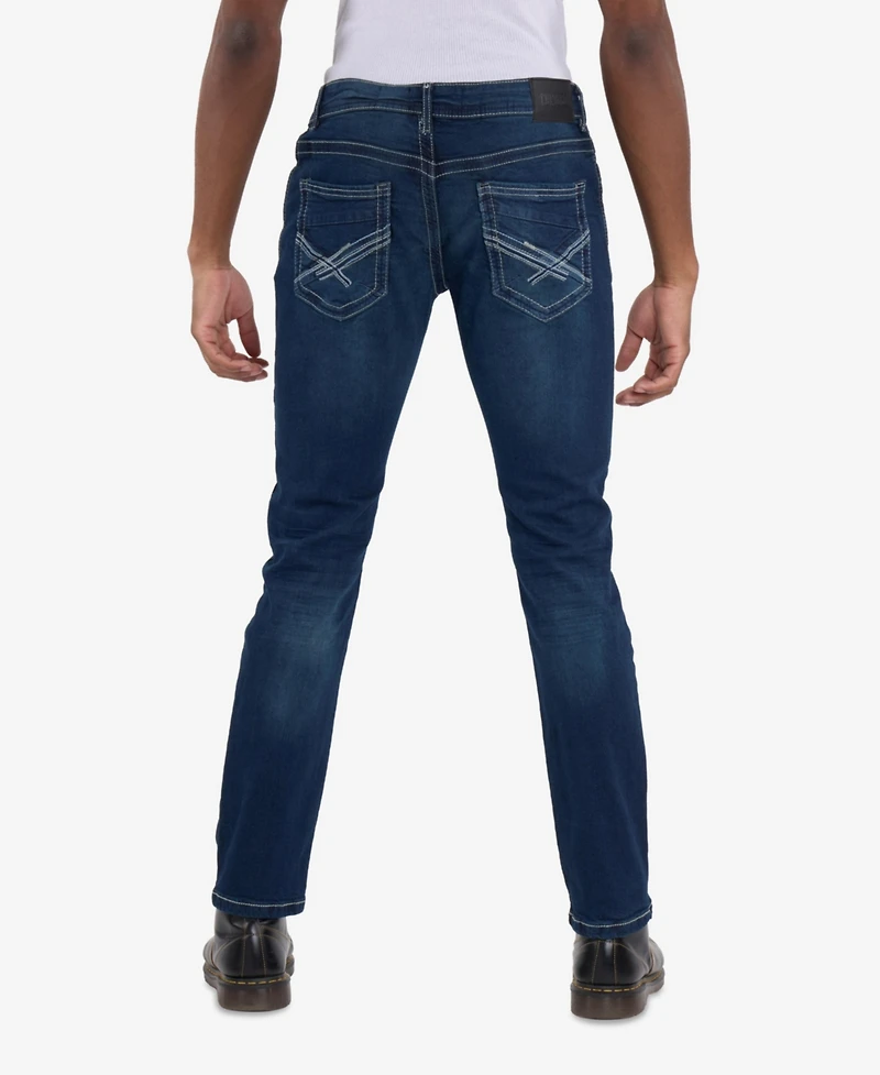 Cultura Men's Modern Fit Saddle Stitch Jeans