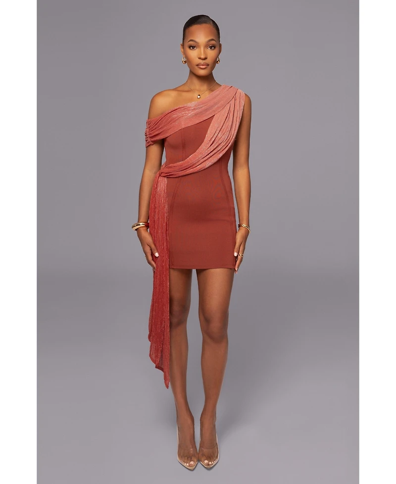 Jluxlabel Women's Asymmetric Drape Mini Dress