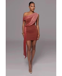 Jluxlabel Women's Asymmetric Drape Mini Dress