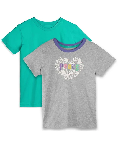 Mightly Girls Fair Trade Organic Cotton Graphic Short Sleeve T-Shirt 2-pack