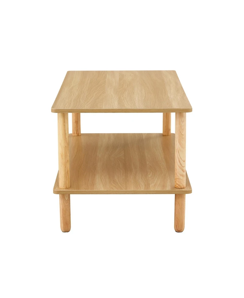 Streamdale Modern 2-Tier Living Room Coffee Table with Open Shelf and Durable Legs