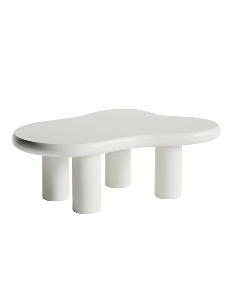 Streamdale Cute Cream Coffee Table (46") with 4 Legs for Living Room
