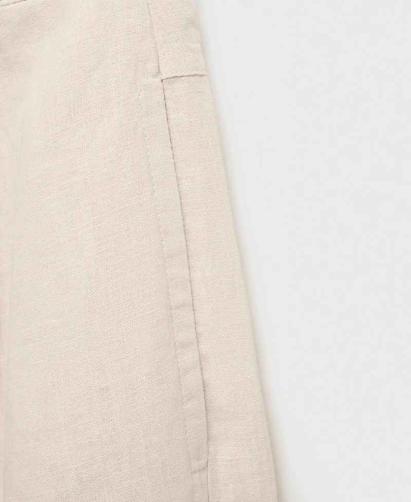 Mango Women's Tortoiseshell Button Linen Pants