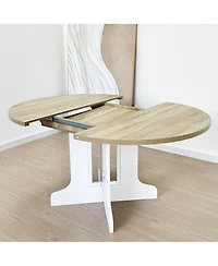 Streamdale Farmhouse Expandable Dining Table, 59", White