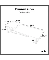 Streamdale Furniture Streamdale Rectangular End Table with Sintered Stone Top, Metal Frame for Living Room
