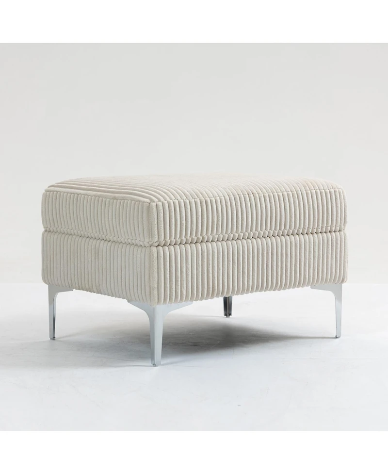 Streamdale Modular Sectional Sofa Square Ottoman Module,Storage Ottoman Footrest,Beige