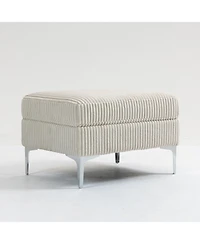 Streamdale Modular Sectional Sofa Square Ottoman Module,Storage Ottoman Footrest,Beige