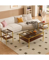 Streamdale Modern 3-Piece Glass Coffee and End Table Set