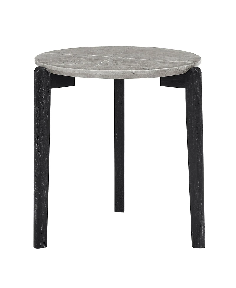 Streamdale Modern Round Coffee Table with Imitation Marble Top