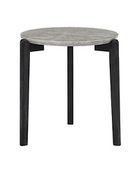 Streamdale Modern Round Coffee Table with Imitation Marble Top
