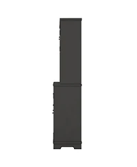 Streamdale Black Farmhouse Coffee/Wine Bar Cabinet with Storage