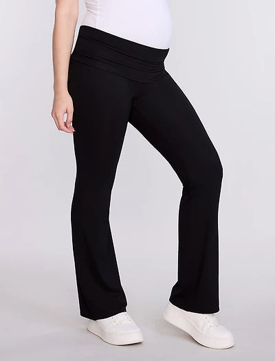 Motherhood Maternity Roll Over Waistband Flare Legging