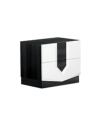 Wooden Two-Drawer Nightstand with Elegant Storage