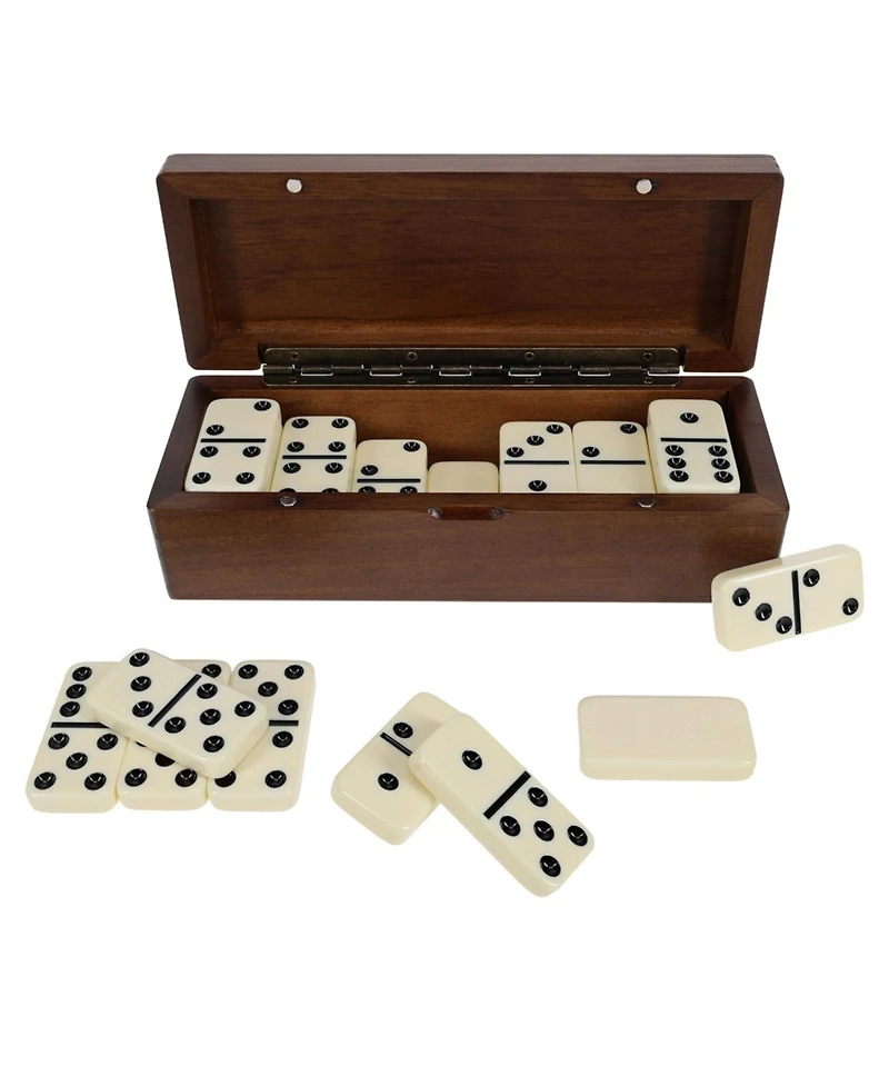 We Games Double 6 Dominoes in Magnetic Wooden Box