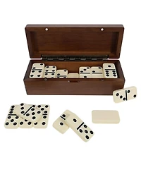 We Games Double 6 Dominoes in Magnetic Wooden Box