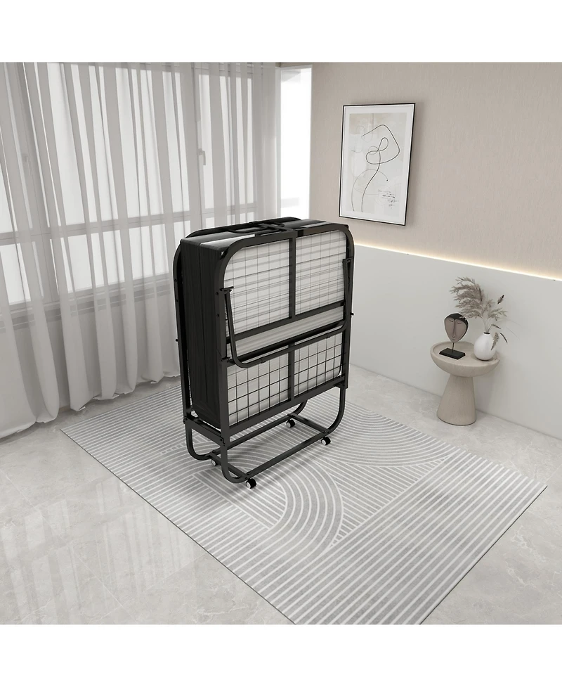 Twin Size Deluxe Diplomat Folding Bed with Luxurious Memory Foam