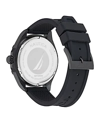 Nautica Men's Analog Black Silicone Watch, 48mm