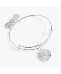 Alex and Ani Pave Starburst Texture Initial Bangle Bracelet V