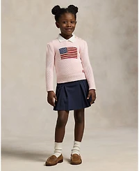 Polo Ralph Lauren Toddler and Little Girls Flag Crewneck Sweater