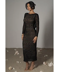 Jluxlabel Women's Terra Cotta Serene Wonders Crochet Dress