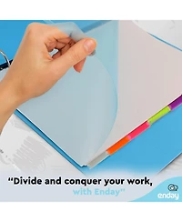 Binder Dividers with Tabs, 8 for 3 Ring Standard Index Folder Dividers, Plastic Multicolor White Insertable Tabs –