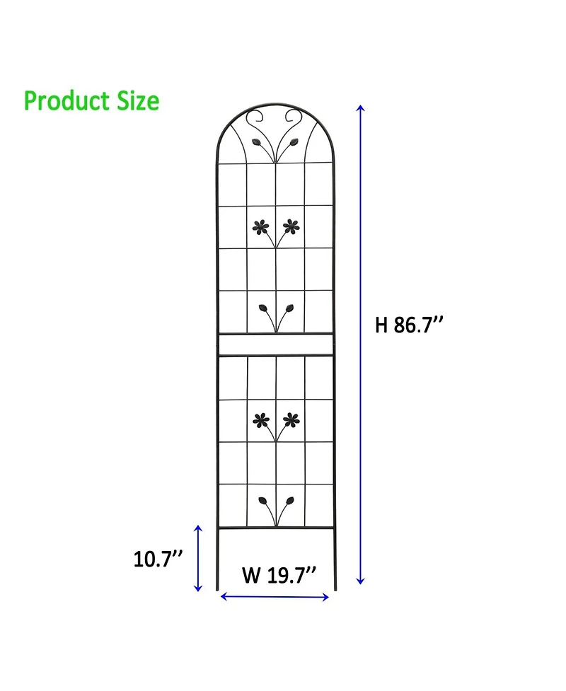 Streamdale 2-Pack 86.7" Metal Garden Trellis - Climbing Plant Support