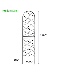 Streamdale 4 Pack Metal Garden Trellis, 86.7", Black