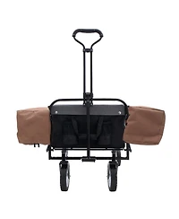 Streamdale 360lbs Collapsible Wagon Cart w/ Straps & Liners - Black