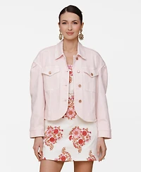 Avec Les Filles Women's Curved-Hem Shacket