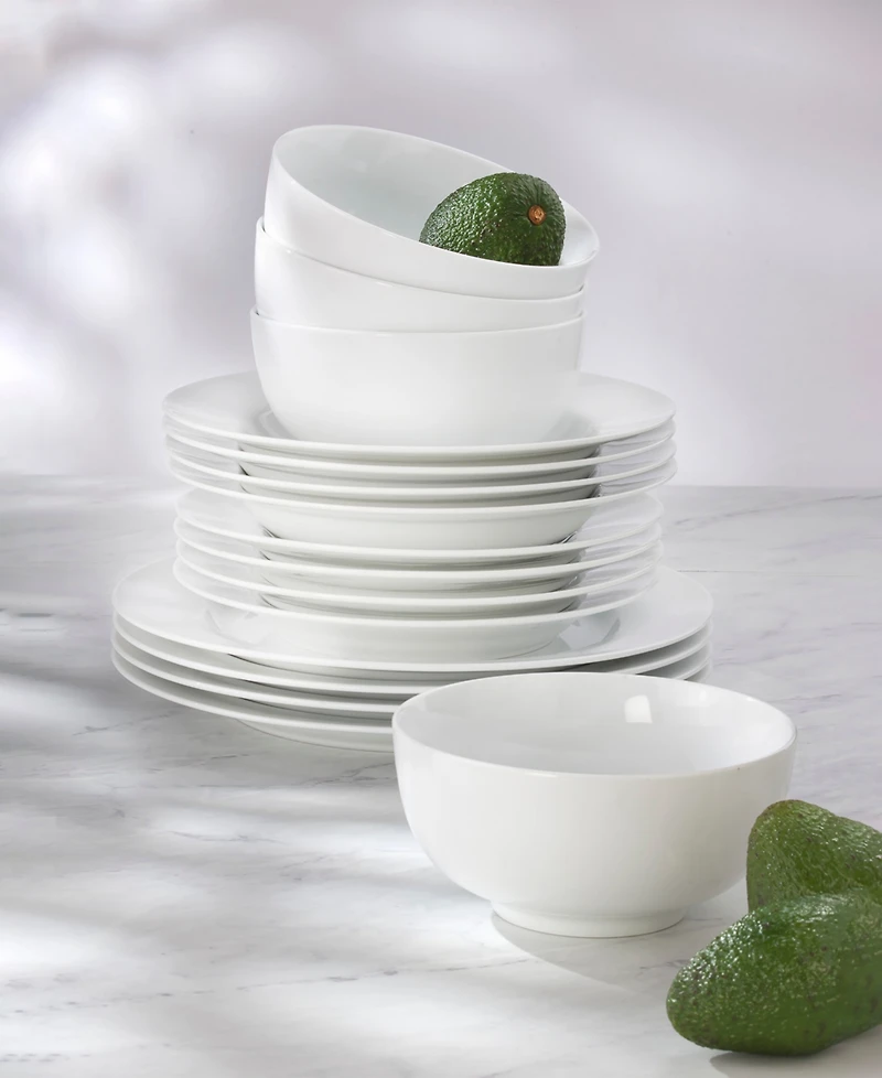 Euro Ceramica Essential Classic Rim 16 Pc. Dinnerware Set, Service for 4