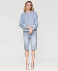 Avec Les Filles Women's Floral Embroidered Barn Jacket