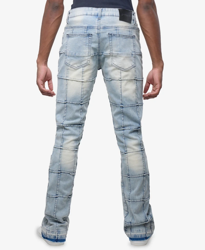 Raw X Men's Box Panel Fashion Stacked Jeans