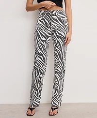 Good American Women's Zebra Icon Straight Jeans