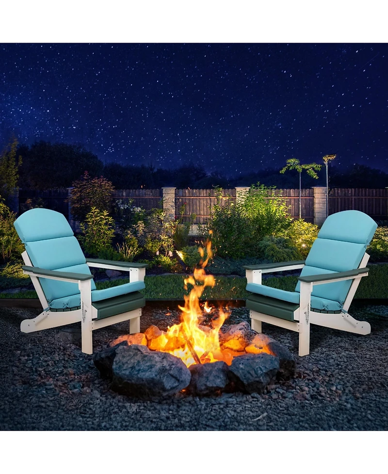 Aoodor Patio Chair Cushions for Adirondack Chairs, High-Back Design, 52"x20"x2.5" Olefin Fabric Slipcovers with Ties, Outdoor Furni