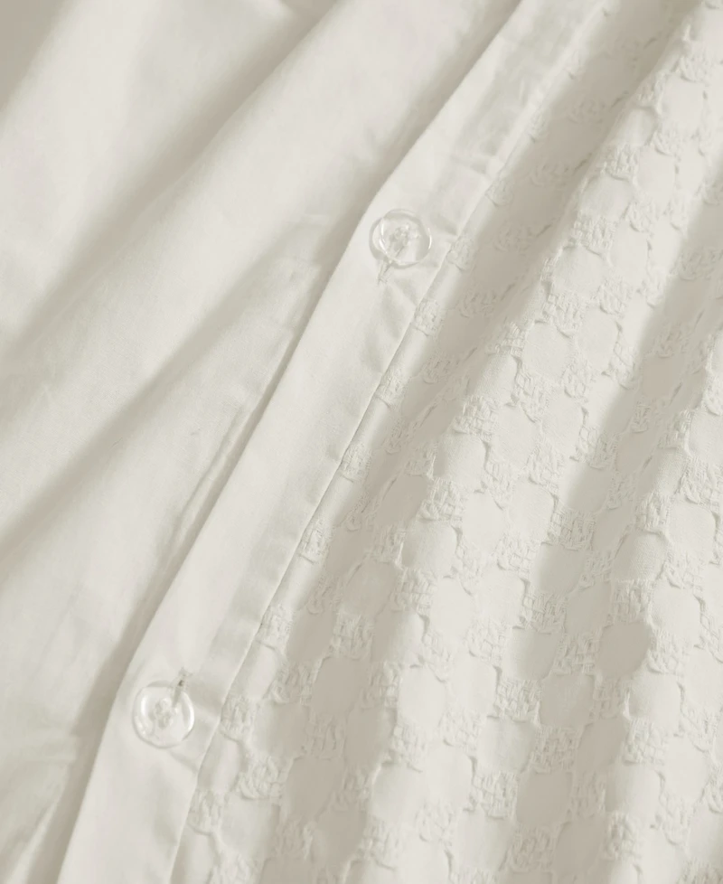Brooklyn Loom Woven Texture 3-Pc. Duvet Cover Set, Full/Queen