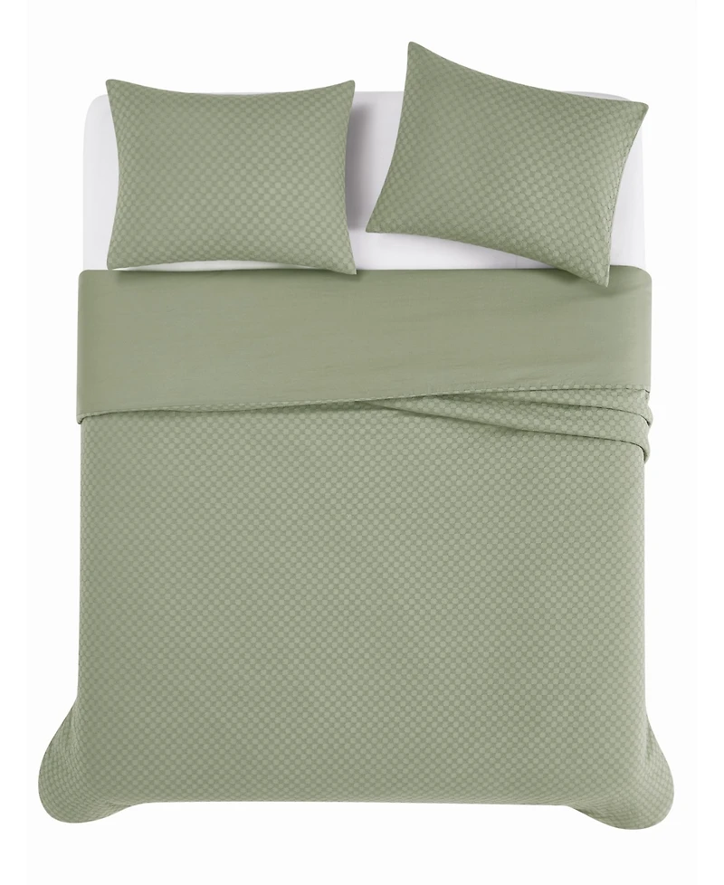 Brooklyn Loom Woven Texture 3-Pc. Duvet Cover Set, Full/Queen