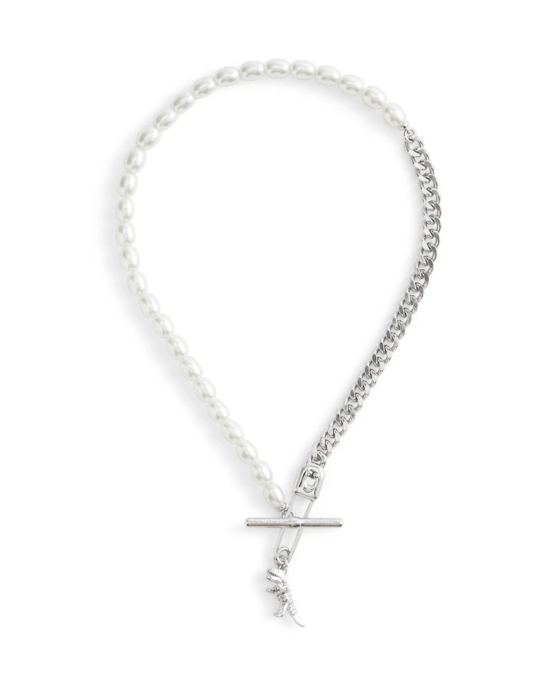 Coach Faux Stone Signature Rexy Safety Pin Choker Necklace