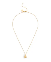 Coach Signature Quilted Heart Pendant Necklace