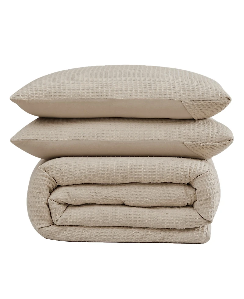Cannon Heritage Cotton Waffle 3-Pc. Duvet Cover Set, Full/Queen
