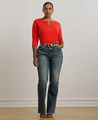 Lauren Ralph Plus Cotton Jersey Three-Quarter-Sleeve Tunic