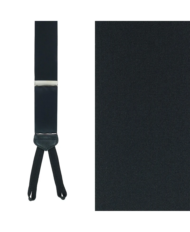 Trafalgar Men's Sutton Solid Color Silk Formal Suspenders | Y-Back, Adjustable Braces