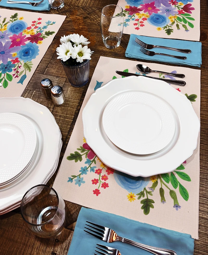 CounterArt Spring Petals Premier Fabric Placemats, Set of 4