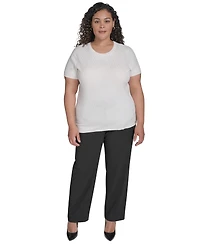 Calvin Klein Plus Textured Short-Sleeve Sweater