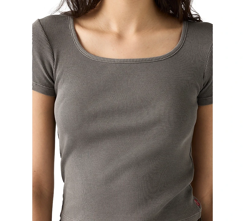 Levi's Women's Cotton Rib-Knit Square-Neck Tee