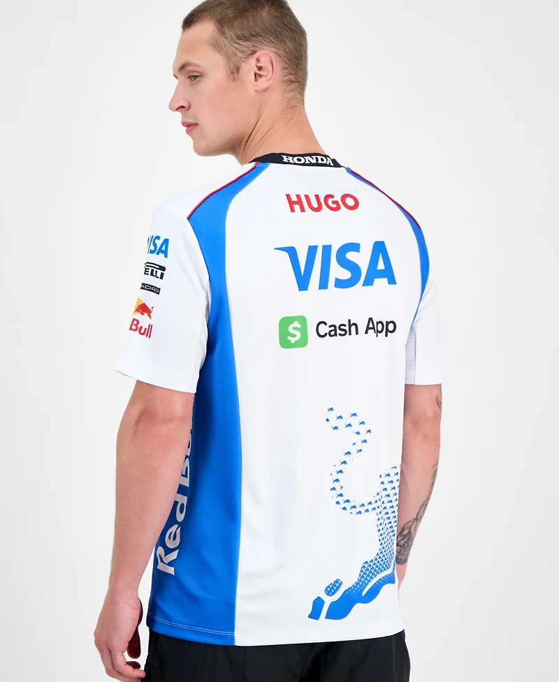 Hugo Boss Men's Oversized Short Sleeve Crewneck Sponsor Logos Graphic T-Shirt