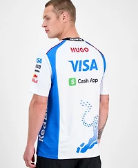 Hugo Boss Men's Oversized Short Sleeve Crewneck Sponsor Logos Graphic T-Shirt