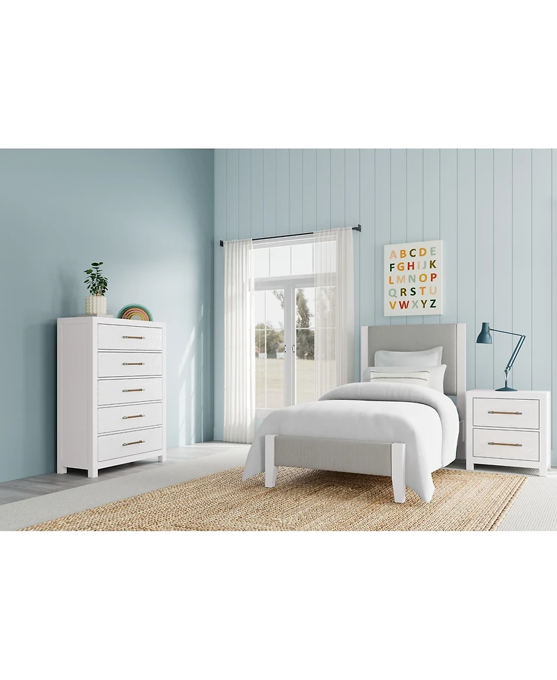 Catriona 3pc Bedroom Set (Twin Upholstered Bed, Chest & 2-Drawer Nightstand), Created for Macy's