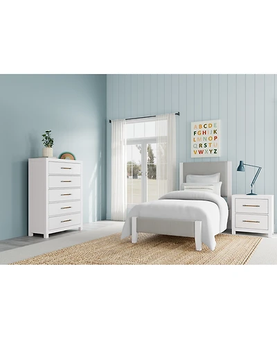 Catriona 3pc Bedroom Set (Twin Upholstered Bed, Chest & 2-Drawer Nightstand), Created for Macy's